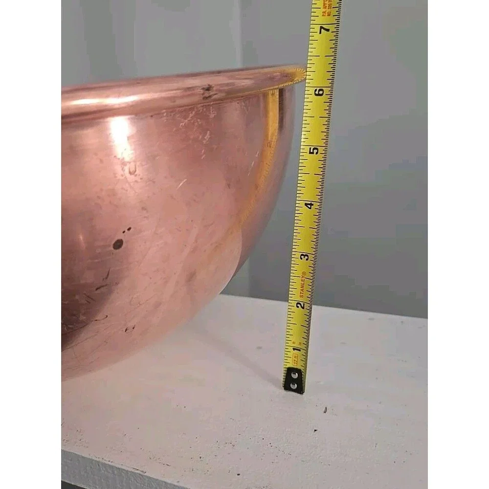 Williams Sonoma France Copper Mixing Whisking Bowl Round Bottom Ring 12.5